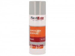 PlastiKote Trade Quick Dry Acrylic Spray Paint Gloss Grey 400ml