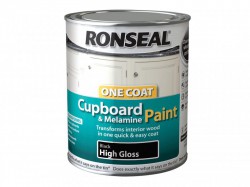 Ronseal One Coat Cupboard & Melamine Paint Black Gloss 750ml