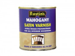 Rustins Polyurethane Varnish & Stain Satin Mahogany 500ml