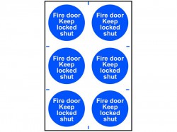 Scan Fire Door Keep Locked Shut - 6 PVC Signs 100 x 100mm