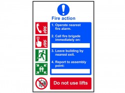 Scan Fire Action Procedure, Style 1 - PVC Sign 200 x 300mm