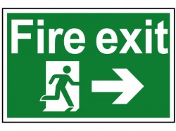 Scan Fire Exit Running Man Arrow Right - PVC Sign 300 x 200mm