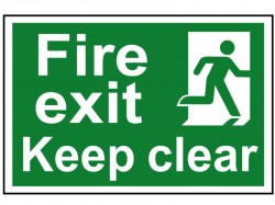 Scan Fire Exit Keep Clear - PVC Sign 300 x 200mm