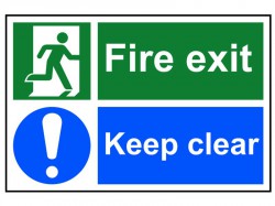 Scan Fire Exit Keep Clear - PVC Sign 300 x 200mm