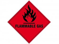 Scan Flammable Gas - Self Adhesive Vinyl Sign 100 x 100mm