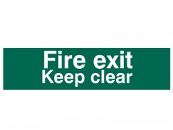 Scan Fire Exit Keep Clear Text Only - PVC Sign 200 x 50mm