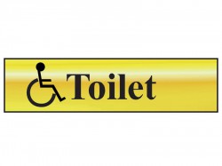 Scan Disabled Toilet - Polished Brass Effect 200 x 50mm