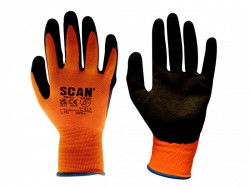 Scan Hi-Vis Orange Foam Latex Coated Gloves - XL (Size 10)