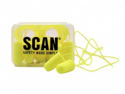 Scan Foam Earplugs & Cord (6 Pairs)