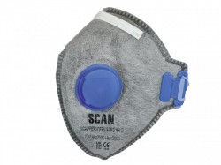 Scan Fold Flat Disposable Odour Mask Valved FFP2 Protection (Pack 3)