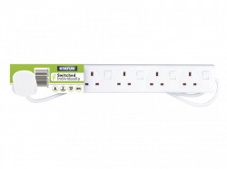 STATUS� Extension Socket Switched 6 Way 2m White S6W2MINDSS12