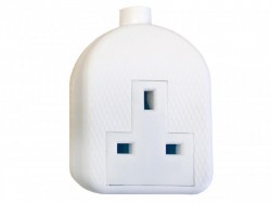 SMJ White Trailing Extension Socket 13A 1-Gang