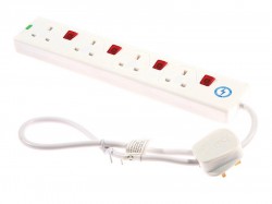 SMJ Extension Lead 240V 4-Way 13A Surge Protection Switched 0.75m