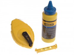 STANLEY Chalk Line 30m, Blue Chalk & Level