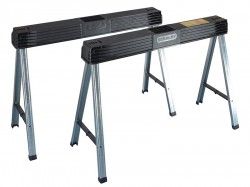 STANLEY Folding Metal Leg Sawhorses (Twin Pack)