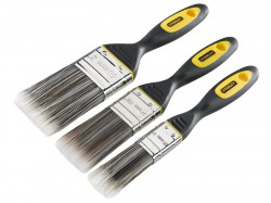 STANLEY DYNAGRIP Synthetic Brush Pack Set of 3 25 38 & 50mm