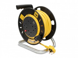 STANLEY� Electrical Open Drum Cable Reel 240V 13A 4-Socket + 2 USB 25m