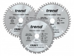 Trend CraftPro Plunge Saw Blade 160 x 20mm x 24T/48T (Pack 3)