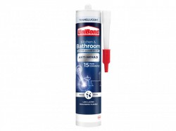 UniBond Healthy Kitchen & Bathroom Anti Mould Sealant Translucent Cartridge 274g