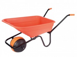 Walsall 90L Orange Polypropylene Wheelbarrow - Duraball