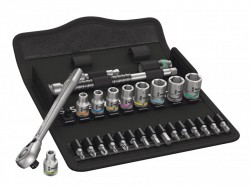 Wera Zyklop Metal-Switch Slim Ratchet & Socket Set of 28 Metric 1/4in Drive