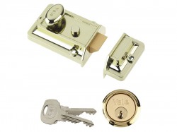 Yale Locks P77 Traditional Nightlatch 60mm Backset Brasslux Finish Visi