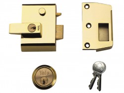 Yale Locks P2 Double Security Nightlatch 40mm Backset Brasslux Finish Visi