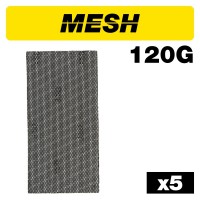 TREND AB/HLF/120M MESH 1/2 SAND SHEET 5PC 115 X 230MM 120G