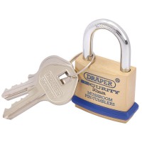 30mm Solid Brass Padlock & 2 Keys With Mushroom Pin Tumblers Hardened Steel Shackle & Bumper