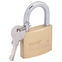 DRAPER 40mm Brass Cylinder Padlock