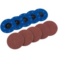 Ten 75mm 80 Grit Aluminium Oxide Sanding Discs