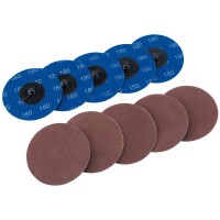 Ten 75mm 180 Grit Aluminium Oxide Sanding Discs