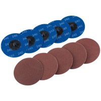 Ten 75mm 240 Grit Aluminium Oxide Sanding Discs