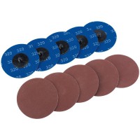 Ten 75mm 320 Grit Aluminium Oxide Sanding Discs