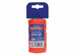 Faithfull Hi-Vis Nylon Brick Line 100m (330ft) Orange