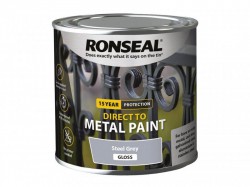 Ronseal Direct to Metal Paint Steel Grey Gloss 250ml